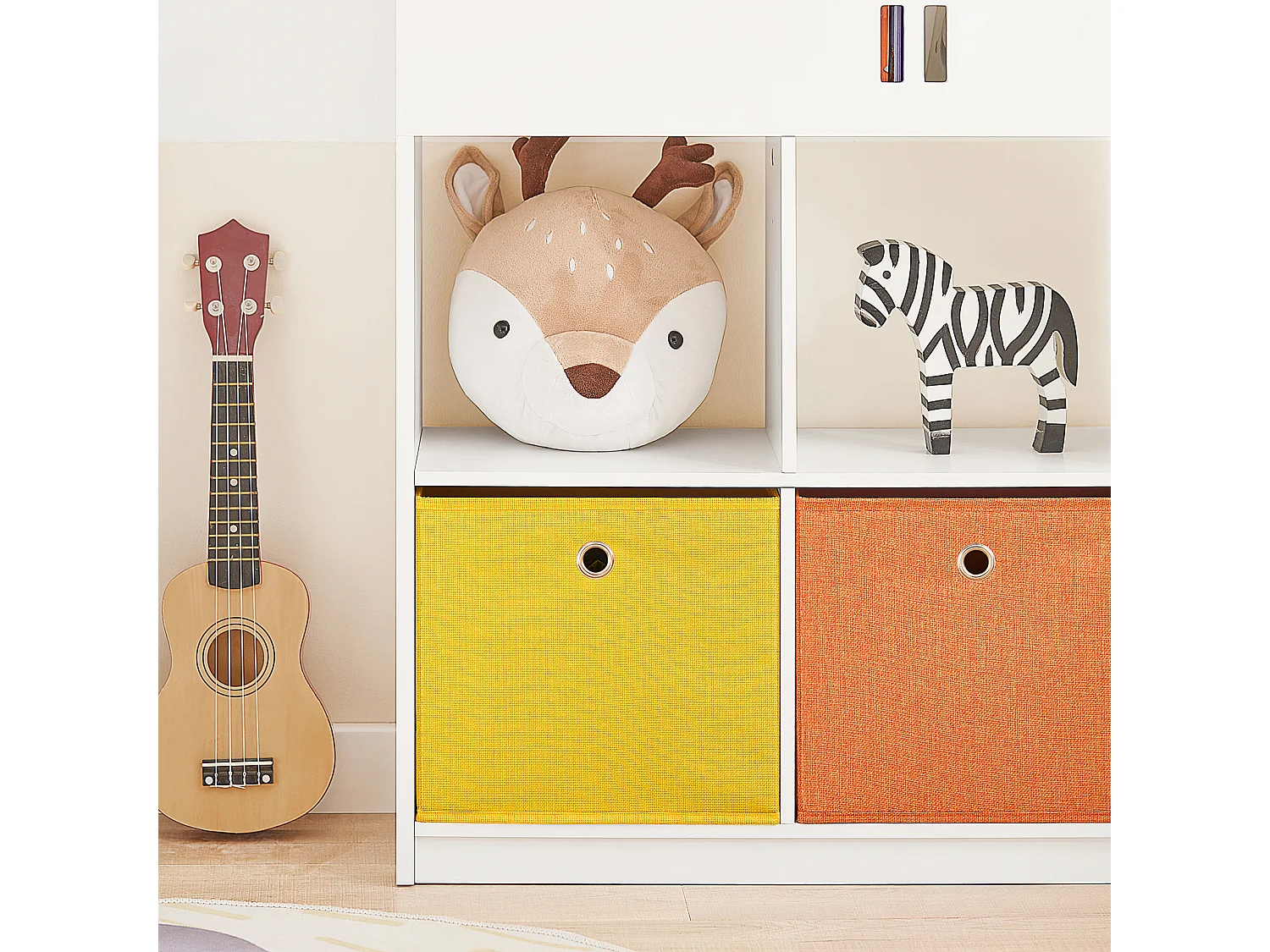 Mini Bibliothèque pour Livres et Jouets pour Enfant, Étagère en Forme de Maison, KMB49-W