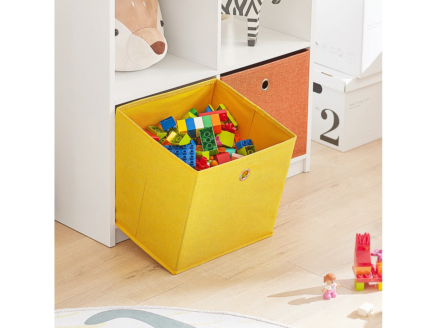 Mini Bibliothèque pour Livres et Jouets pour Enfant, Étagère en Forme de Maison, KMB49-W