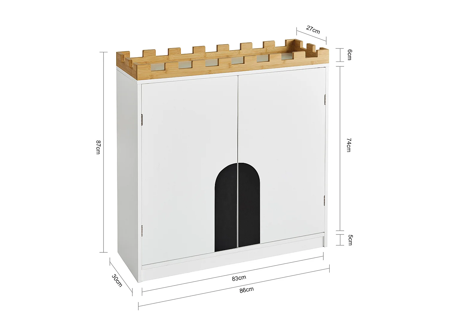 SoBuy KMB44-W Kindercommode Kinderkamerplank met schoolbord Boekenkast Speelgoedplank