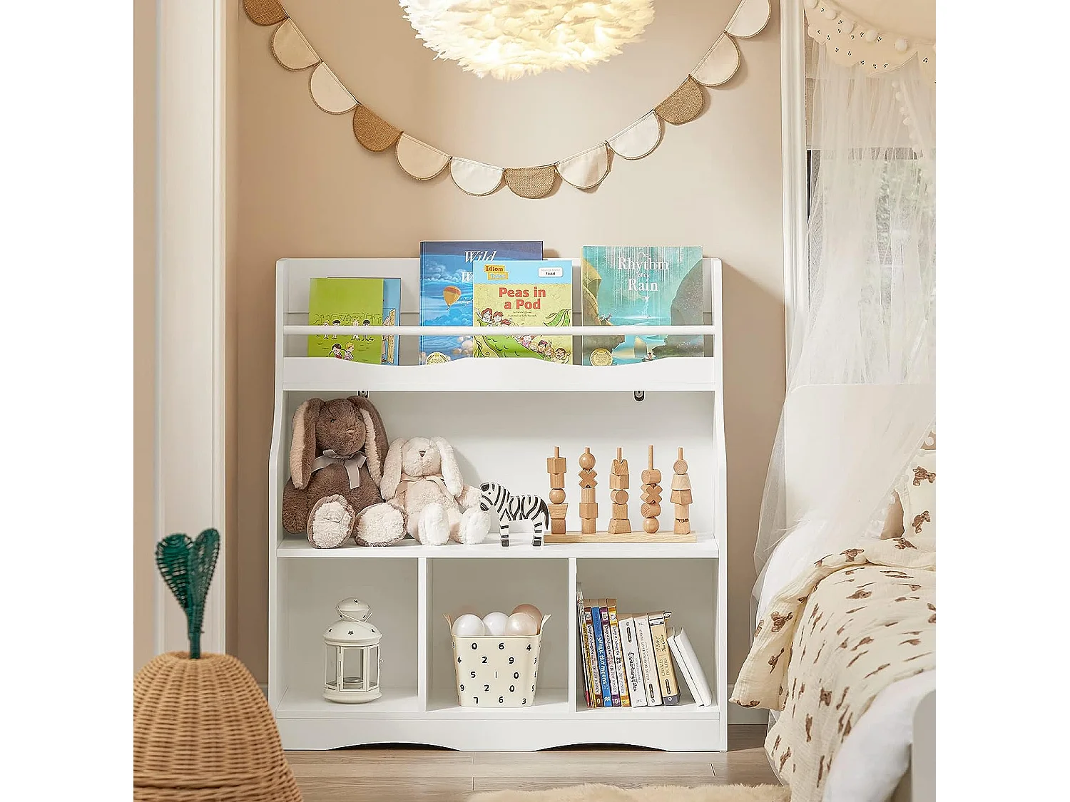 SoBuy armário de criança, armário de livros infantis, armário infantil KMB57-W