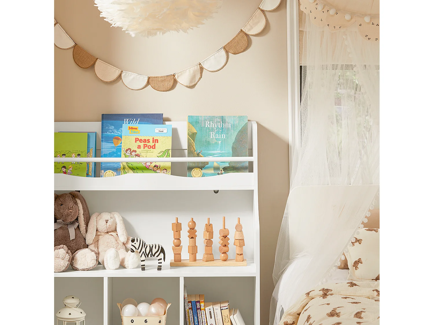 SoBuy armário de criança, armário de livros infantis, armário infantil KMB57-W