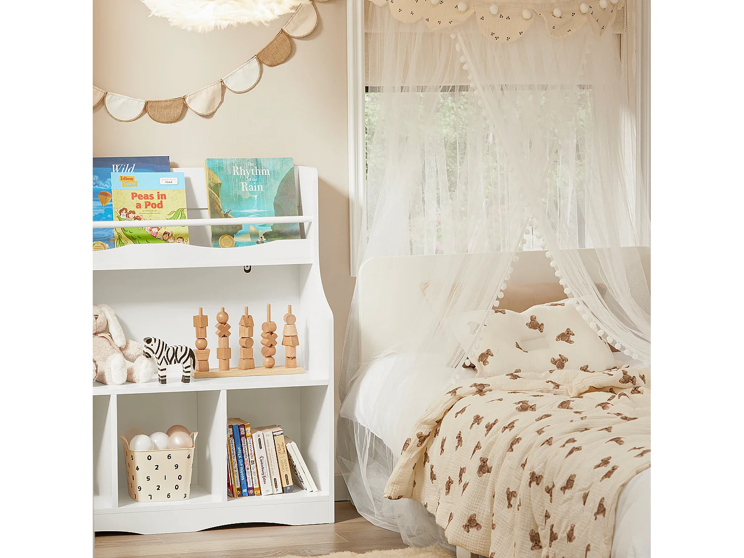 SoBuy armário de criança, armário de livros infantis, armário infantil KMB57-W