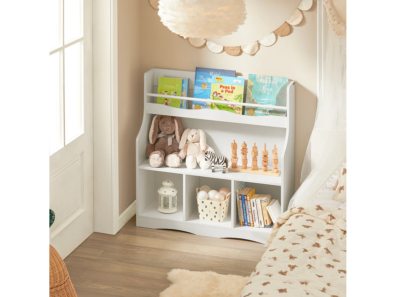 SoBuy armário de criança, armário de livros infantis, armário infantil KMB57-W