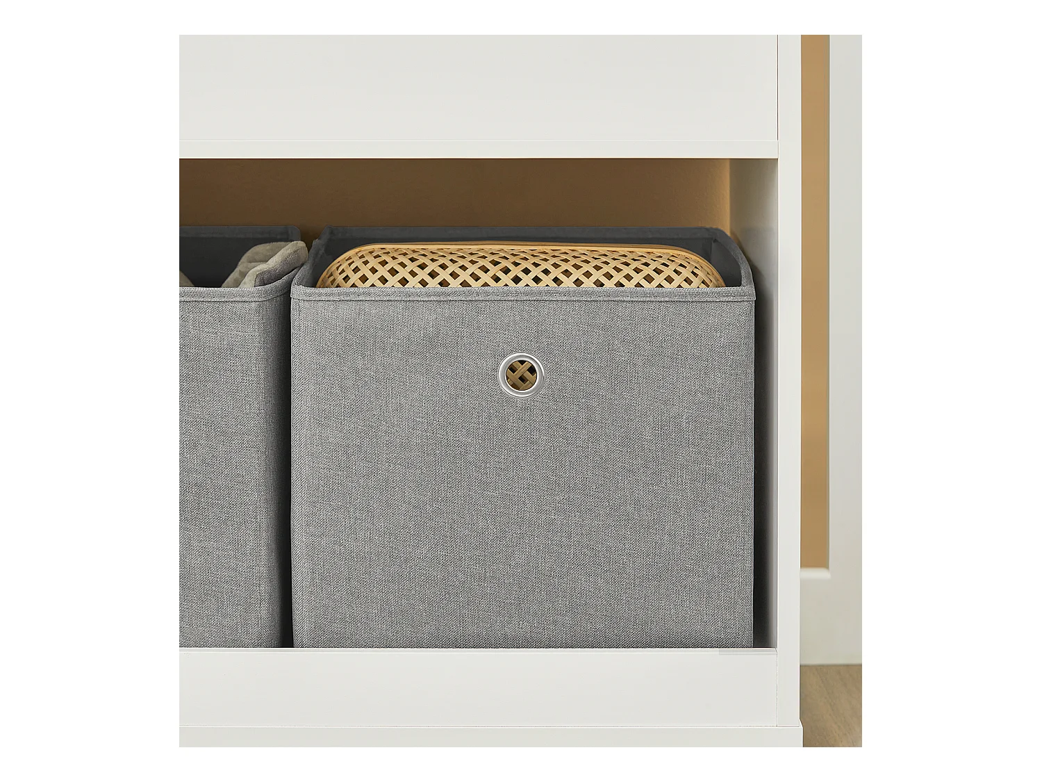 Półka na książki dla dzieci z kółkami i 2 koszami KMB53-W