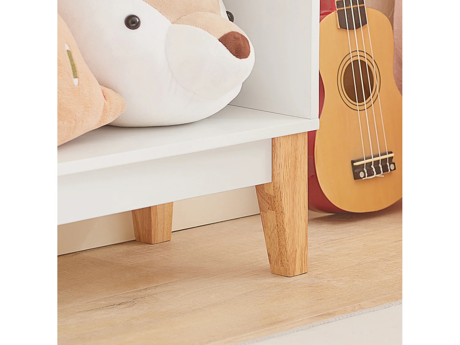 Bibliothèque Étagère à Livres Étagère de Rangement pour Jouets  Porte-revues, KMB47-W