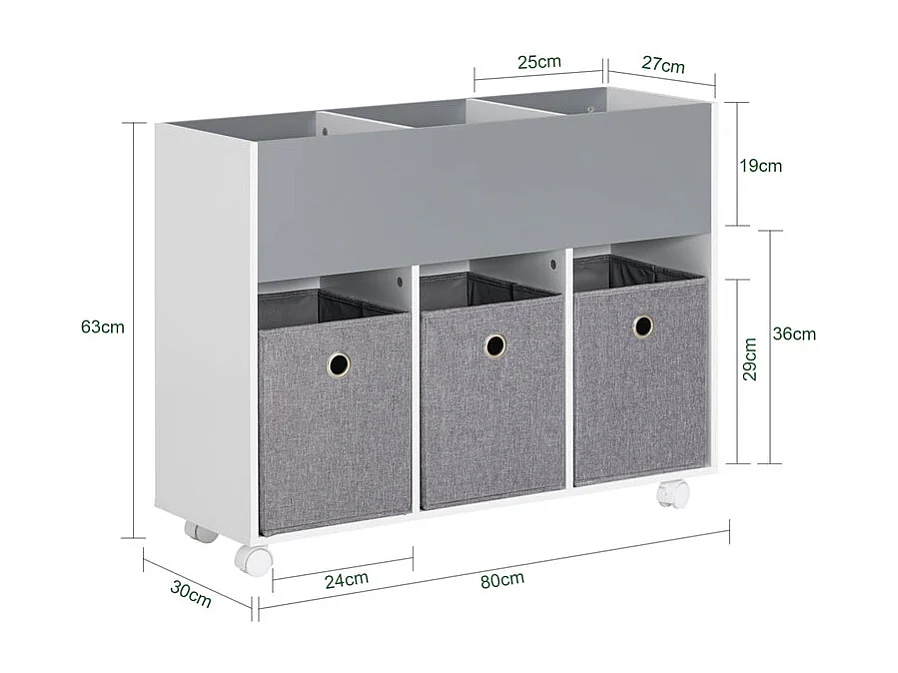 Kinderregal KMB61-HG 90 x 63 x 30 cm Hellgrau