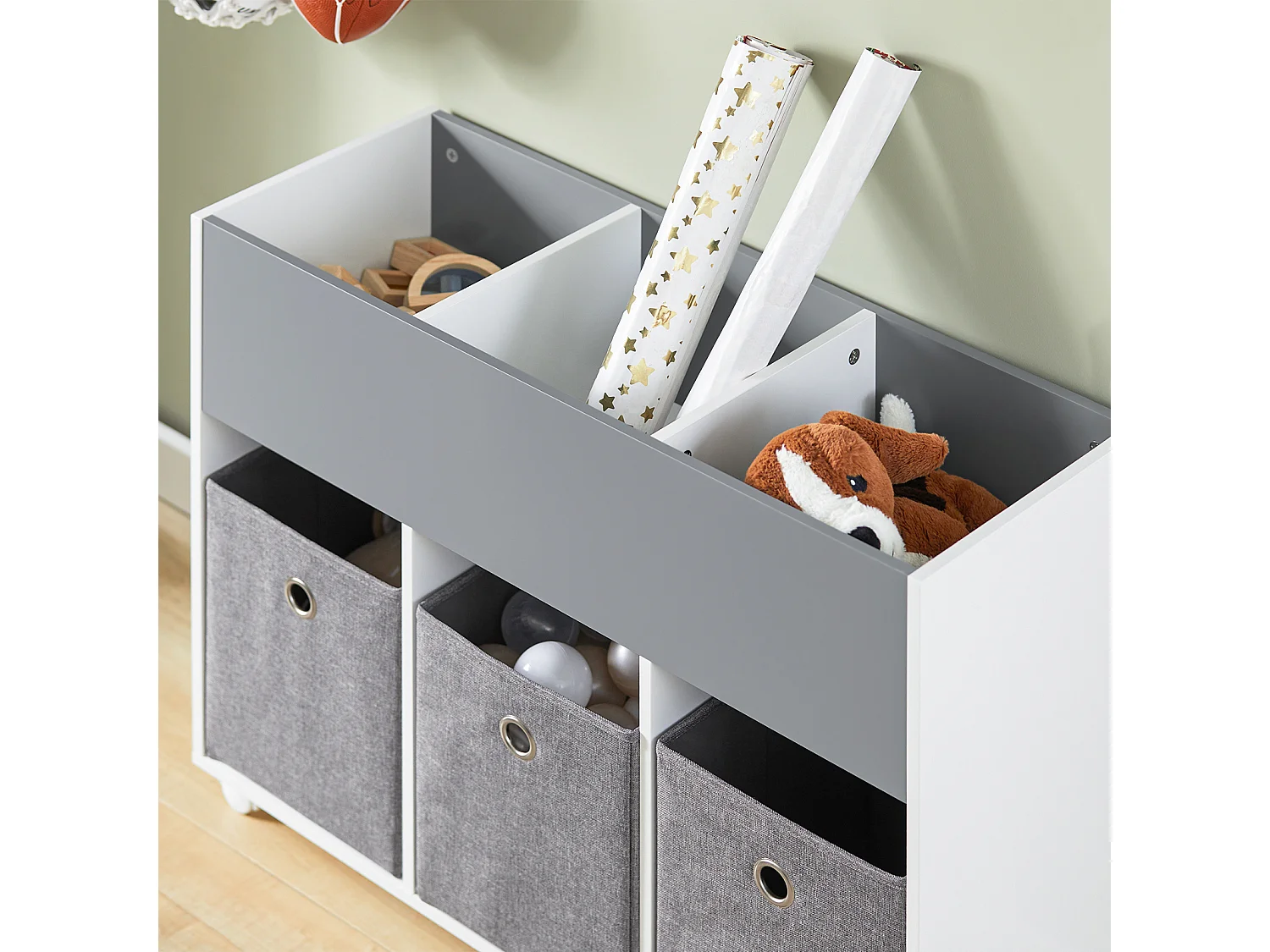 Kinderregal KMB61-HG 90 x 63 x 30 cm Hellgrau