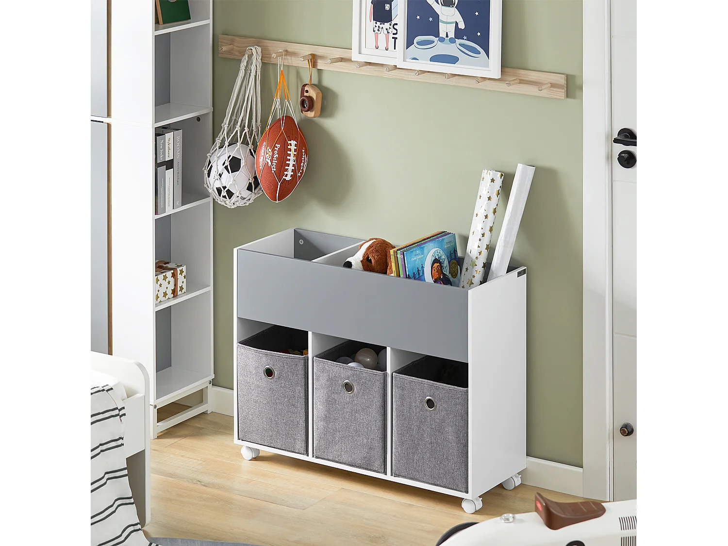 Kinderregal KMB61-HG 90 x 63 x 30 cm Hellgrau