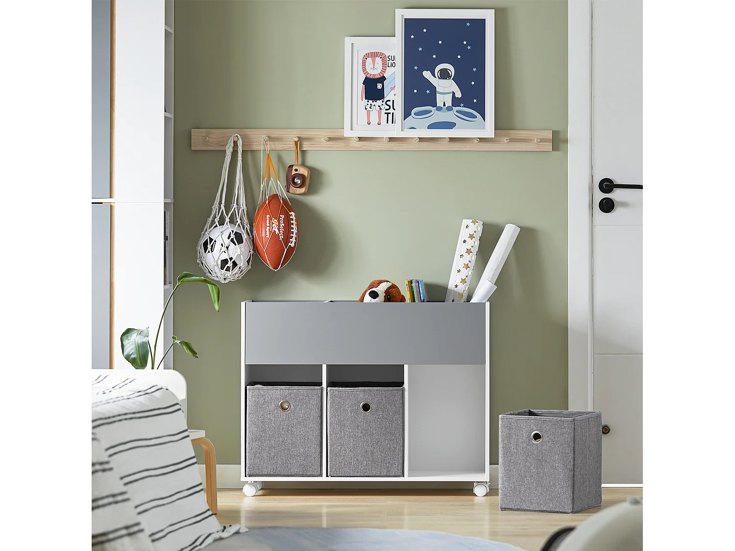 Kinderregal KMB61-HG 90 x 63 x 30 cm Hellgrau