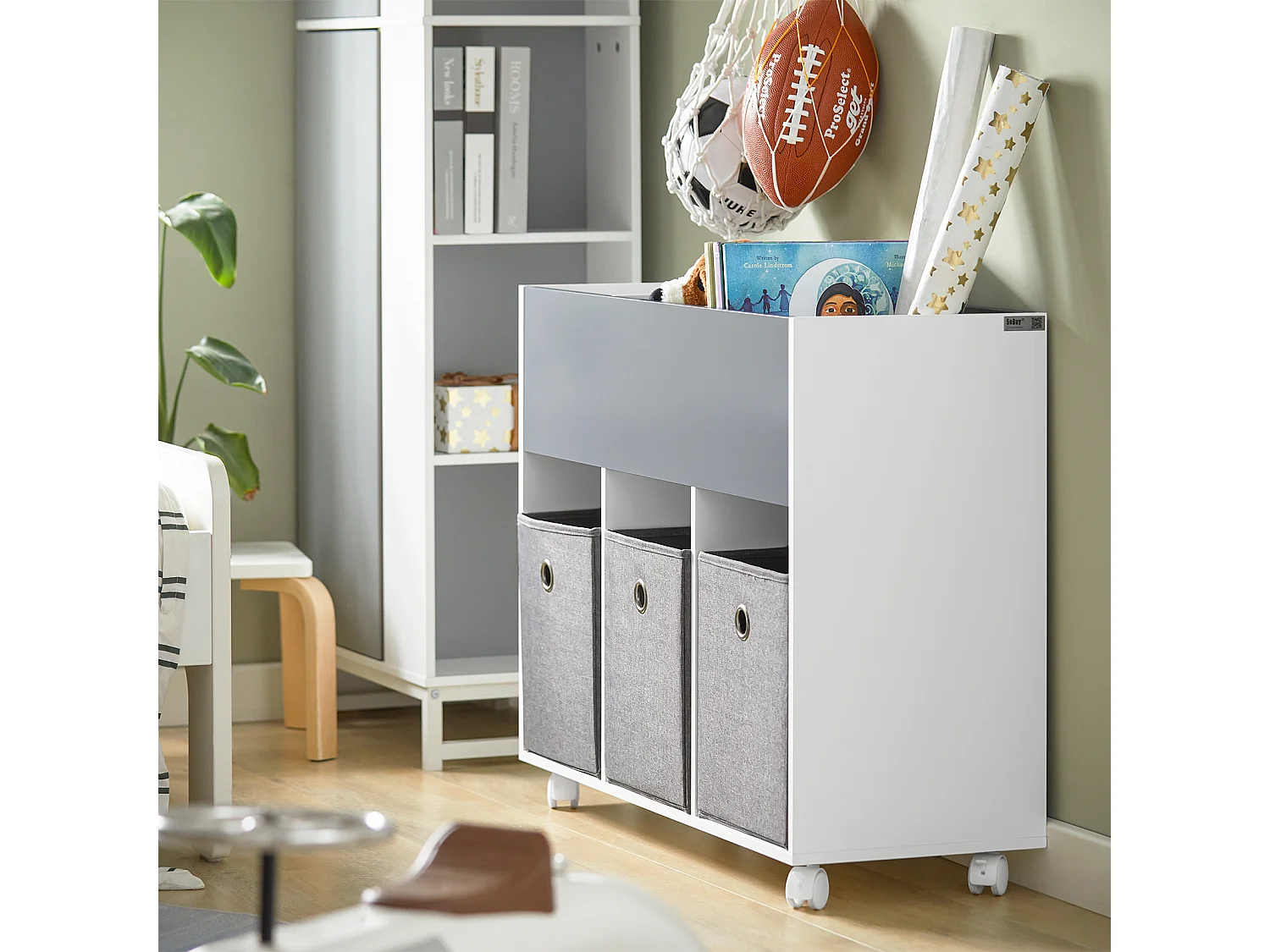 Kinderregal KMB61-HG 90 x 63 x 30 cm Hellgrau