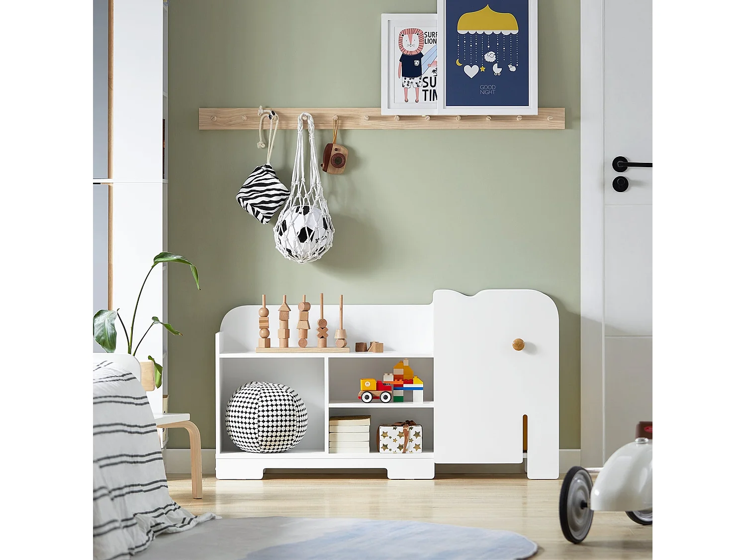 SoBuy armário de criança, armário de livros infantis, armário infantil KMB62-W