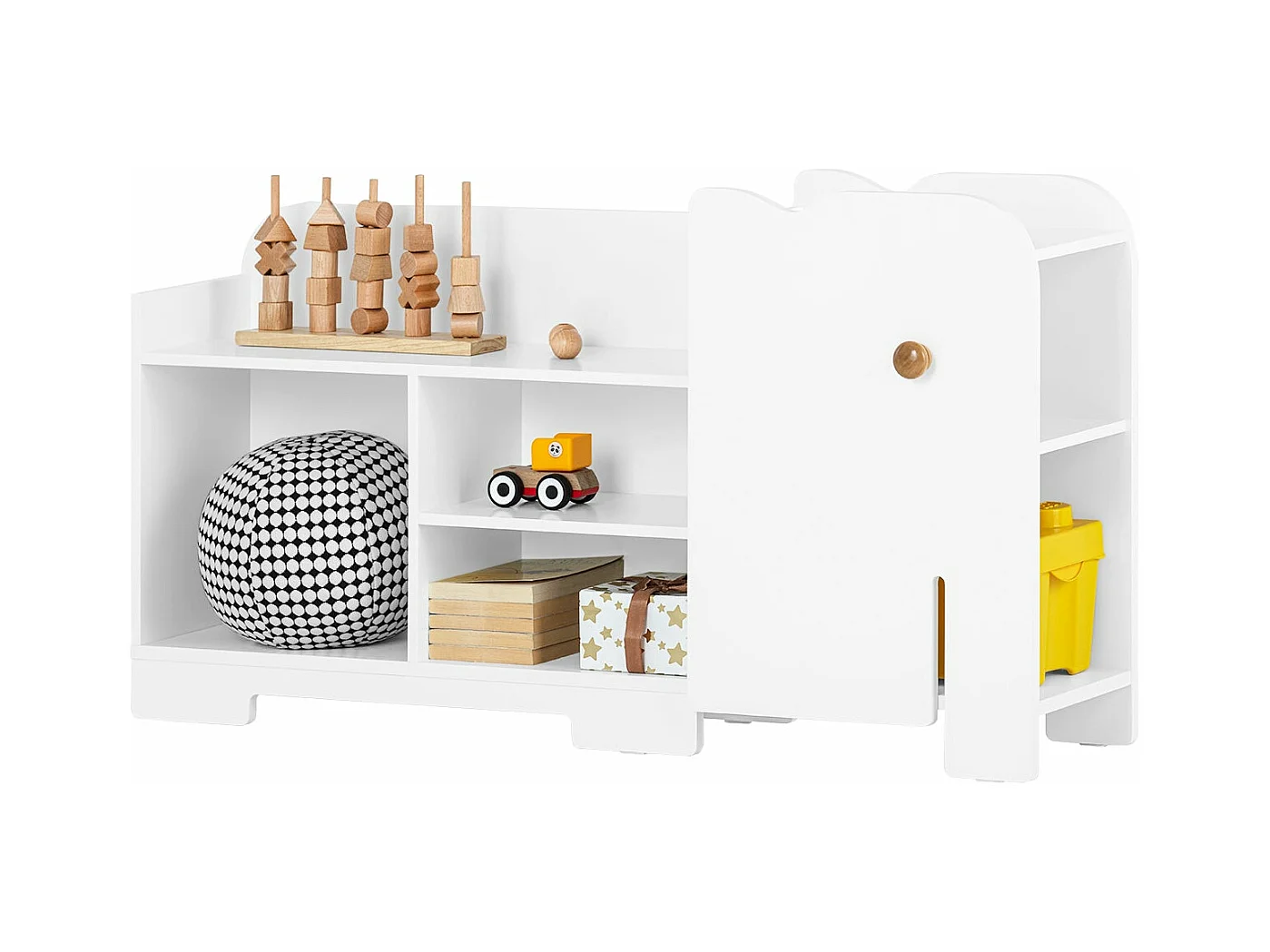 Étagère pour Enfants Meuble de Rangement pour Chambre d’Enfant en Forme d'Éléphant, KMB62-W