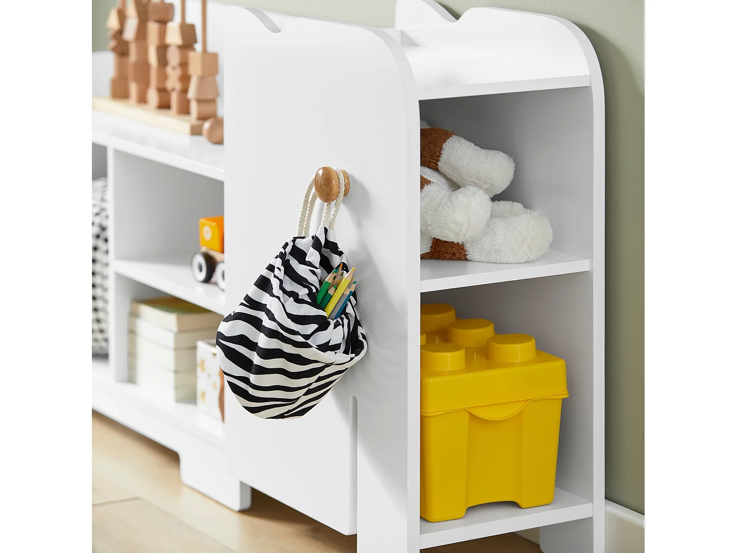 Étagère pour Enfants Meuble de Rangement pour Chambre d’Enfant en Forme d'Éléphant, KMB62-W