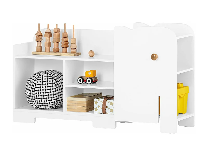 Étagère pour Enfants Meuble de Rangement pour Chambre d’Enfant en Forme d'Éléphant, KMB62-W