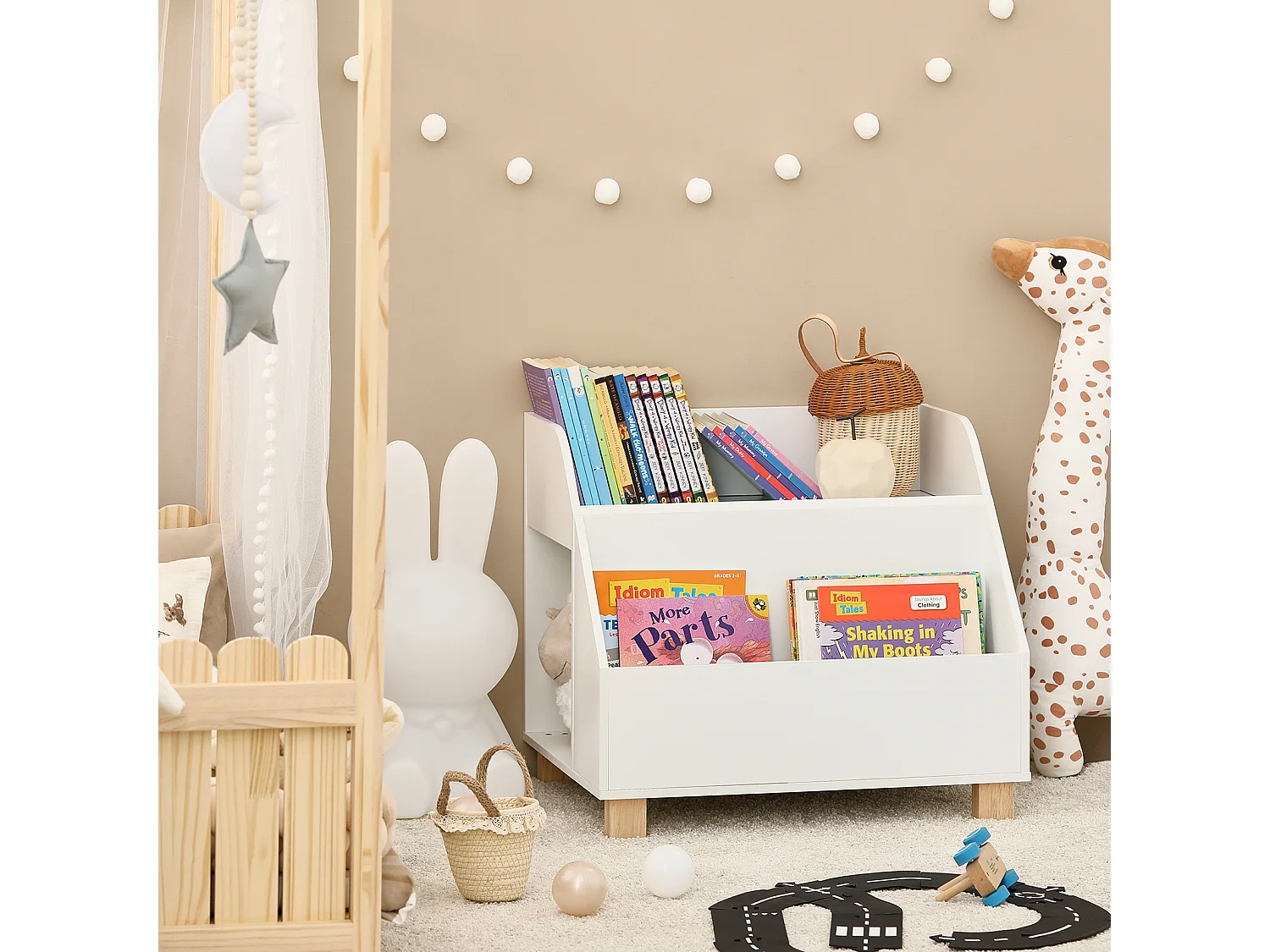 SoBuy armário de criança, armário de livros infantis, armário infantil KMB54-W