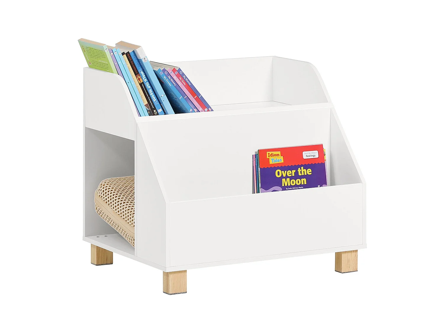 Étagère à Jouets Meuble Enfant Bibliothèque pour Enfant avec 3 Compartiments, KMB54-W