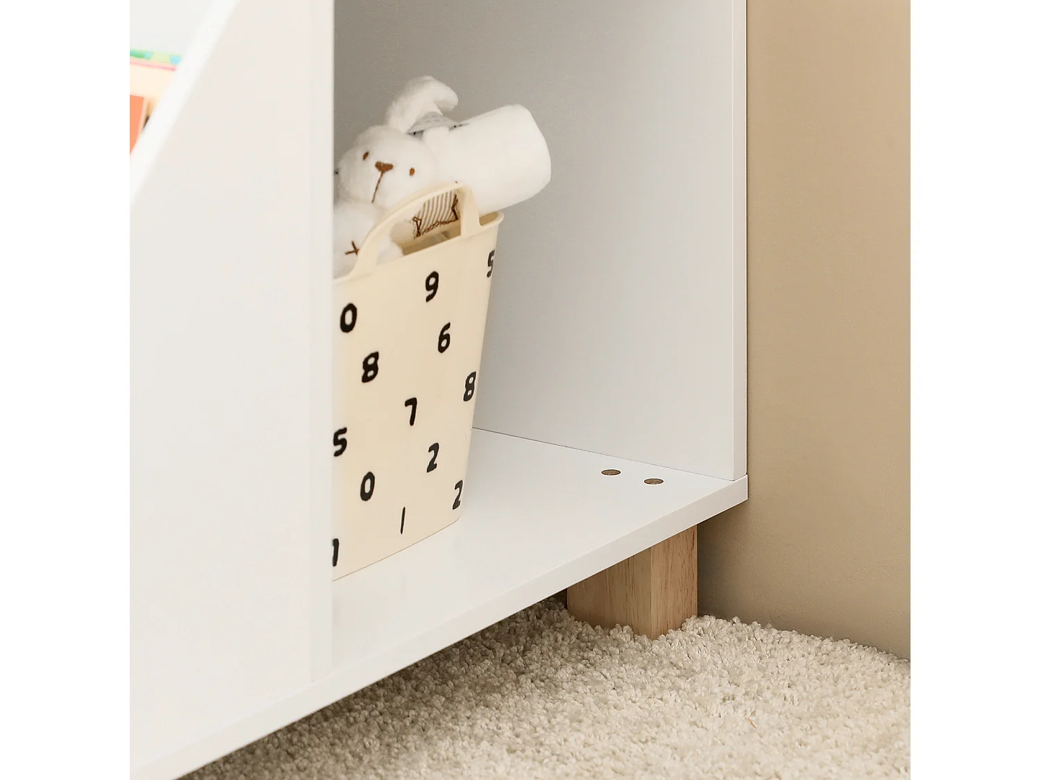 Étagère à Jouets Meuble Enfant Bibliothèque pour Enfant avec 3 Compartiments, KMB54-W