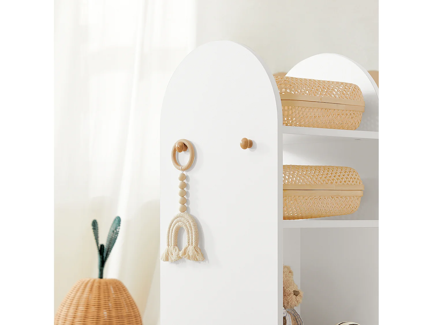 Scaffale per giocattoli Libreria con lavagna per bambini Scaffale portaoggetti Scaffale girevole 360 gradi liberamente ruotabile 48x48x105cm KMB64-W SoBuy