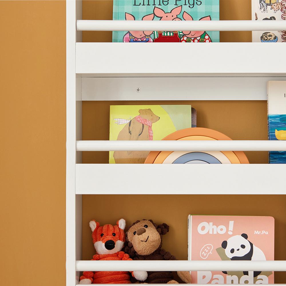 SoBuy KMB08-K-W Librería Infantil para Niños con 4 Estanterías, Estantería  de Pared,Blanco,H80cm,ES : : Hogar y cocina