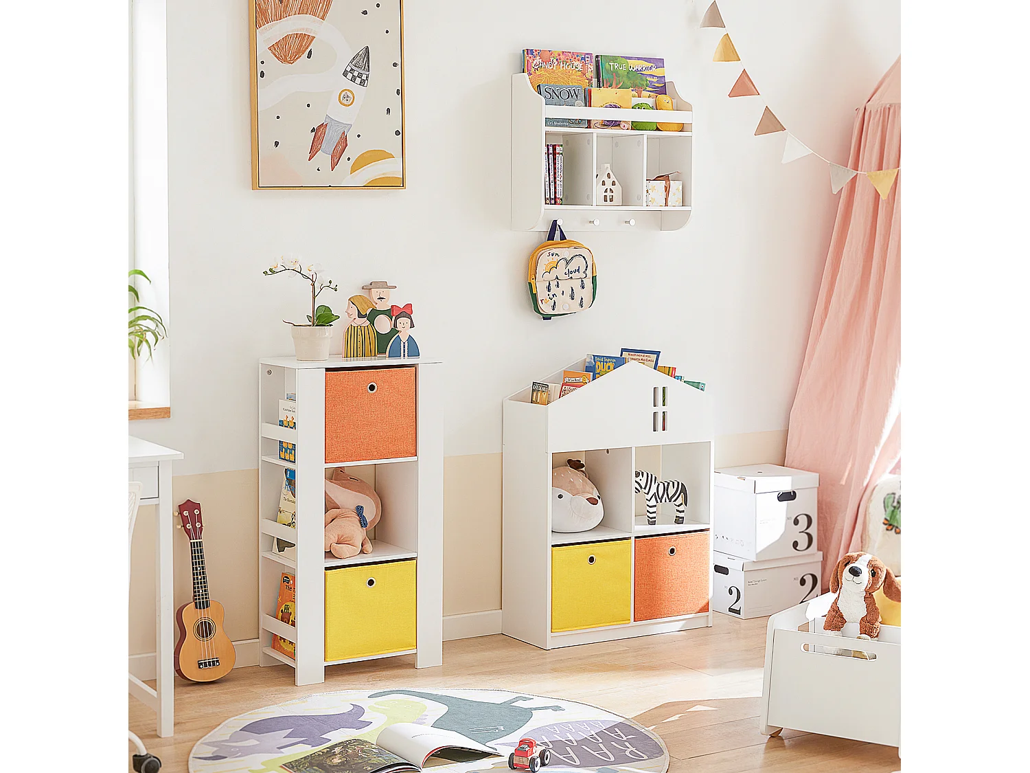 SoBuy armário de criança, armário de livros infantis, armário infantil KMB46-W