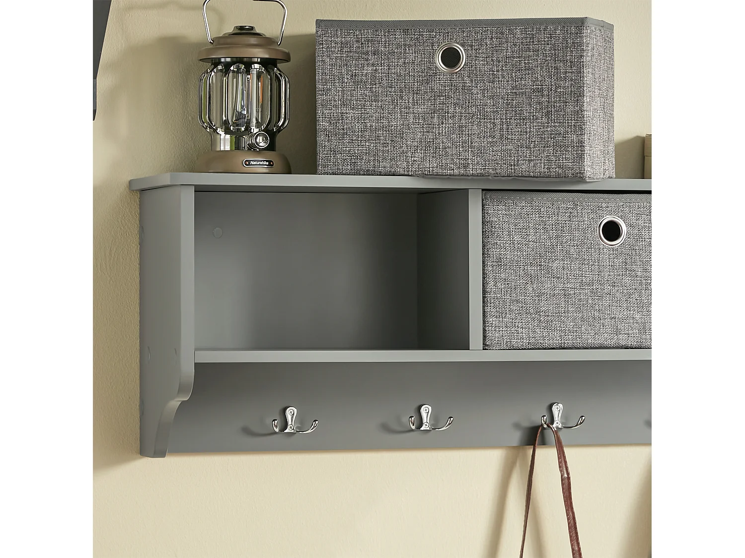 Portemanteau Mural Étagère 3 Tiroirs Meuble d’entrée Penderie mural – Gris, FRG282-HG