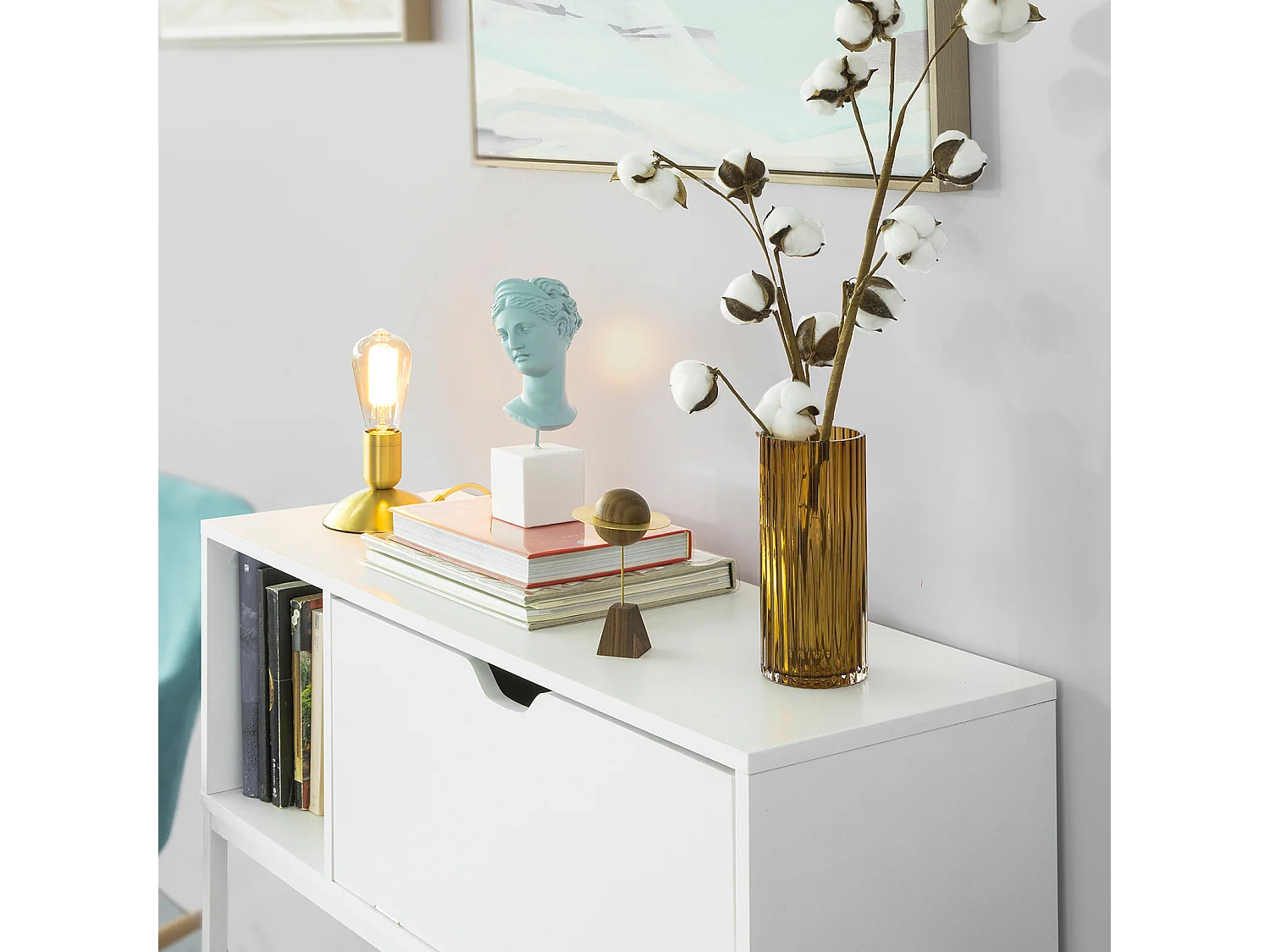 Table Console Table d'appoint Table d'Entrée Bureau Informatique pour Ordinateur, FSB21-W