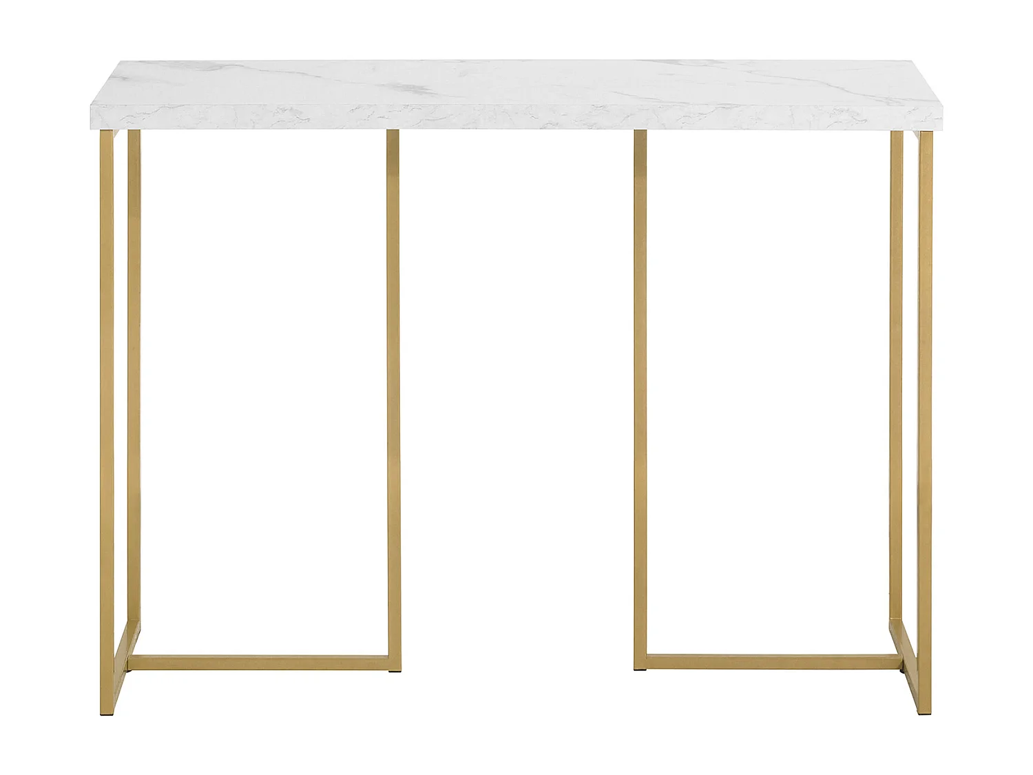 Table Console Table d'Appoint Bout de Canapé Table d’Entrée Effet Marbre Cadre en Fer, FSB58-G