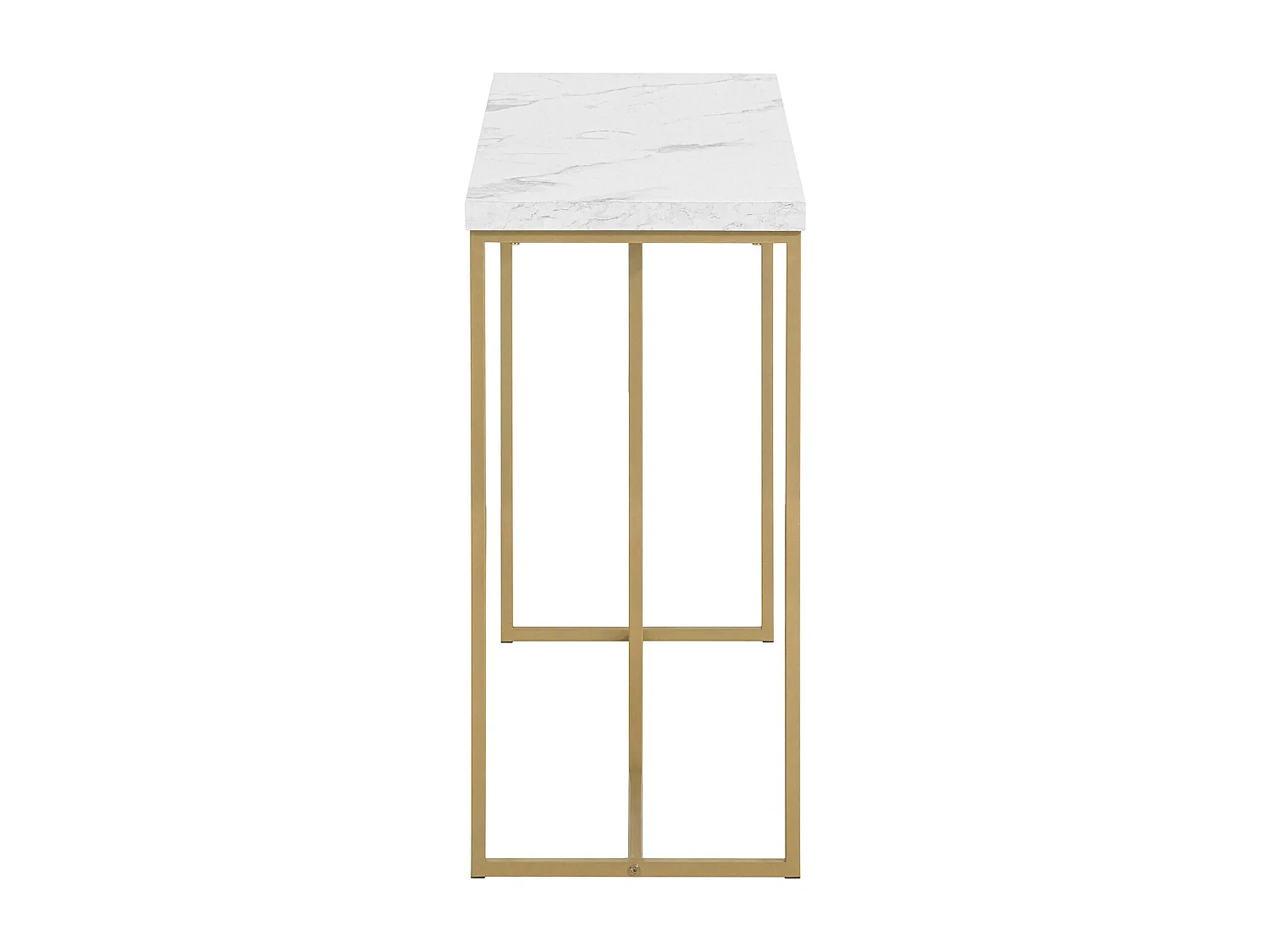 Table Console Table d'Appoint Bout de Canapé Table d’Entrée Effet Marbre Cadre en Fer, FSB58-G