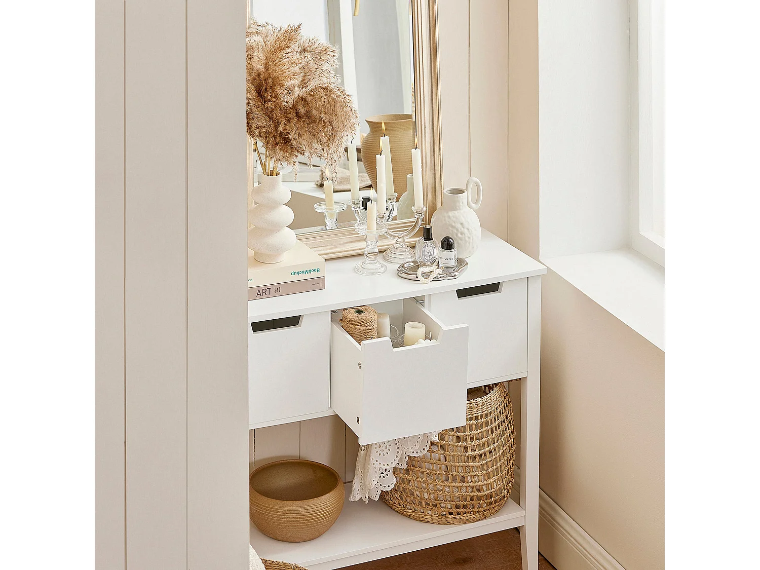 Konsolentisch FSB51-W 93 x 79 x 33 cm Weiß