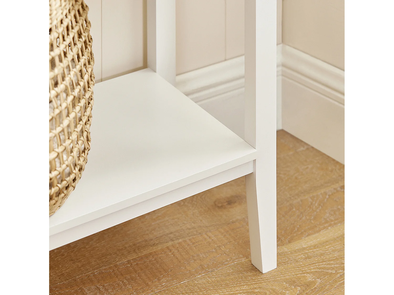 Table Console, Table d’Entrée, Bout de Canapé avec 3 tiroirs et 1 étagère, FSB51-W