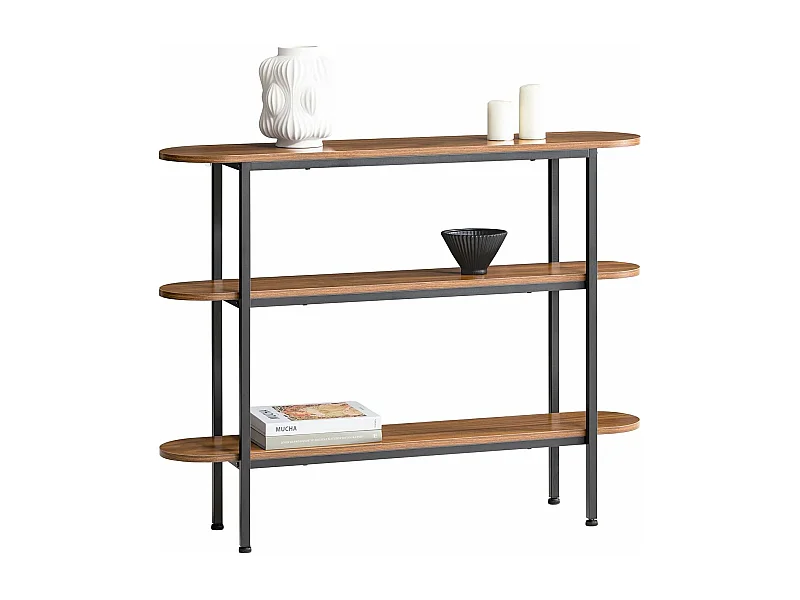 Tavolo Consolle da ingresso Tavolino stretto Tavolo decorativo Marrone 110x25x86cm FSB67-WS SoBuy