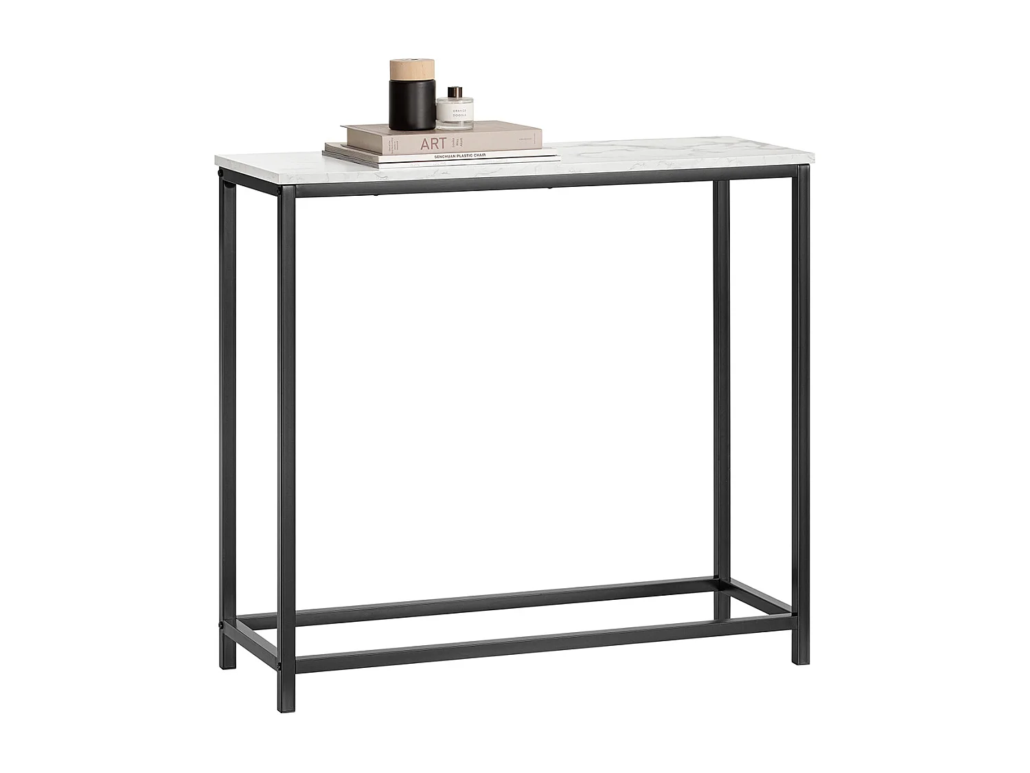 Table Console Table d'Appoint Bout de Canapé Table d’Entrée Effet Marbre Cadre, FSB29-SCH