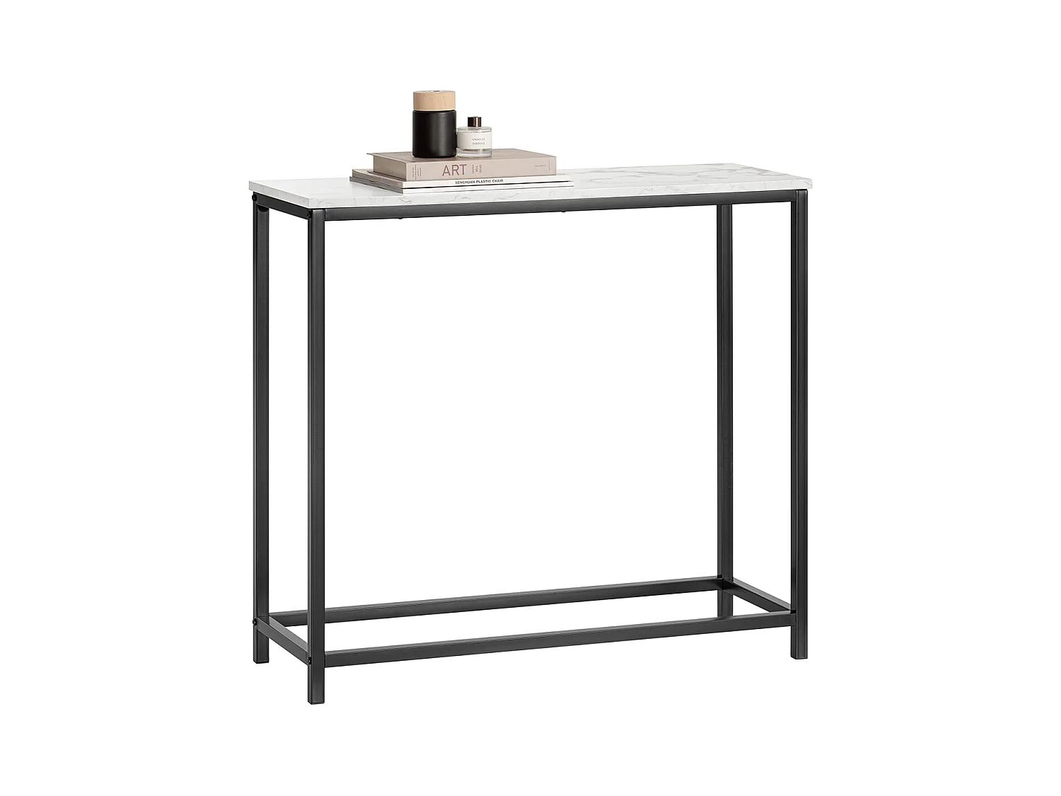 Table Console Table d'Appoint Bout de Canapé Table d’Entrée Effet Marbre Cadre, FSB29-SCH