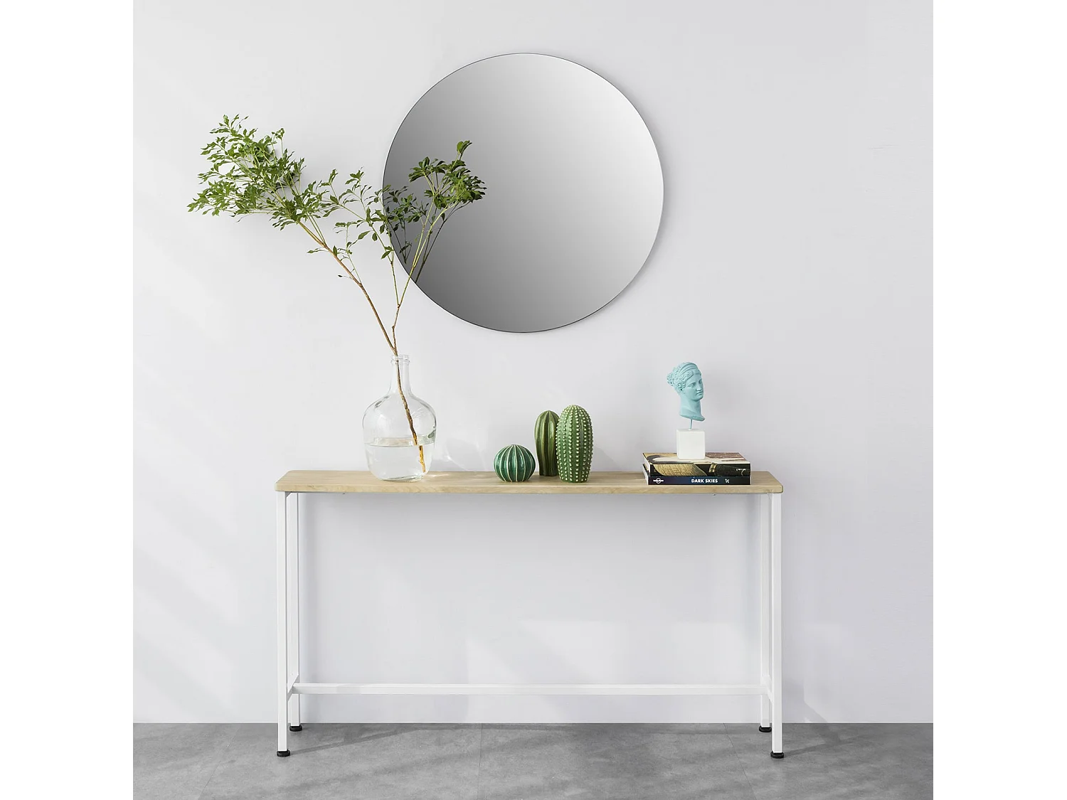 FSB19-Z Table Console Table d'appoint Cadre et 4 Pieds en Fer