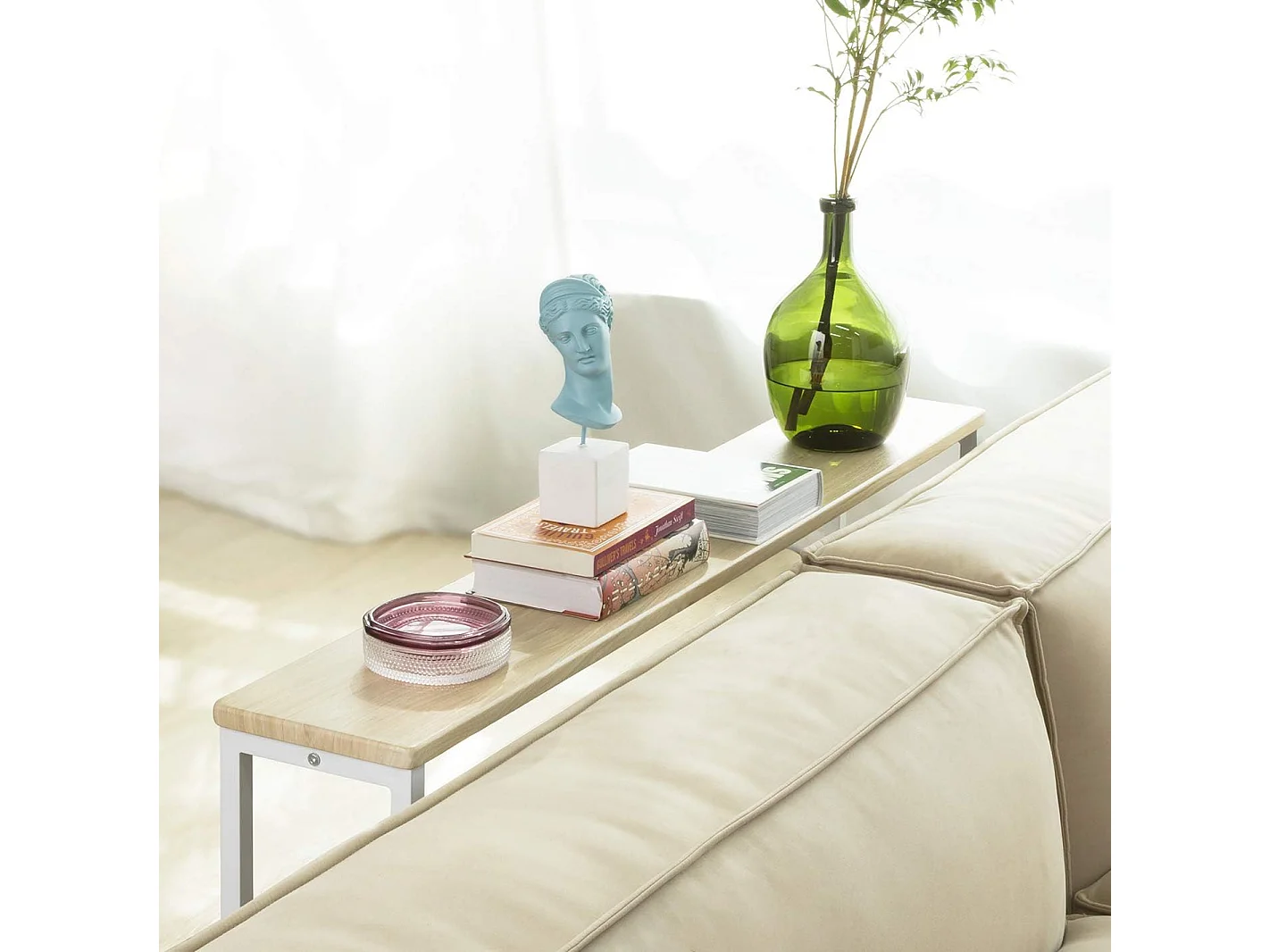 FSB19-Z Table Console Table d'appoint Cadre et 4 Pieds en Fer