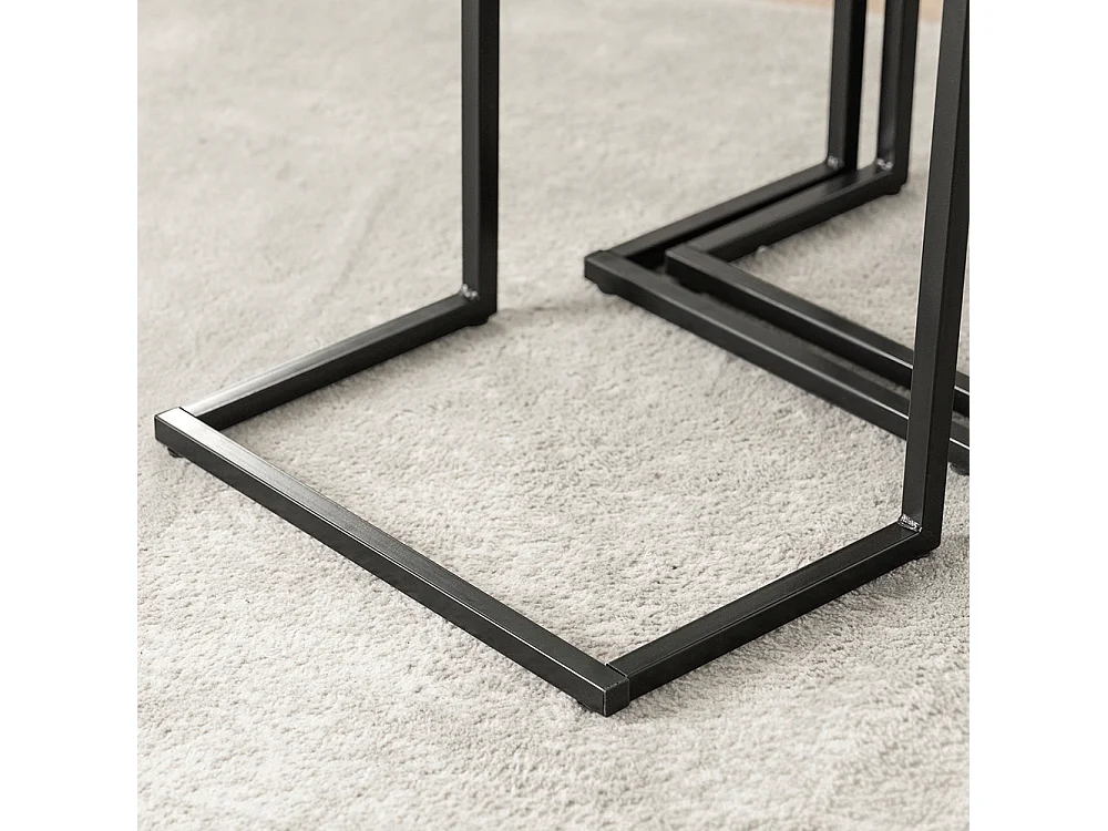 Lot de 3 Tables Basses Gigognes Set de 3 Tables d'appoint Empilables, FBT102-F