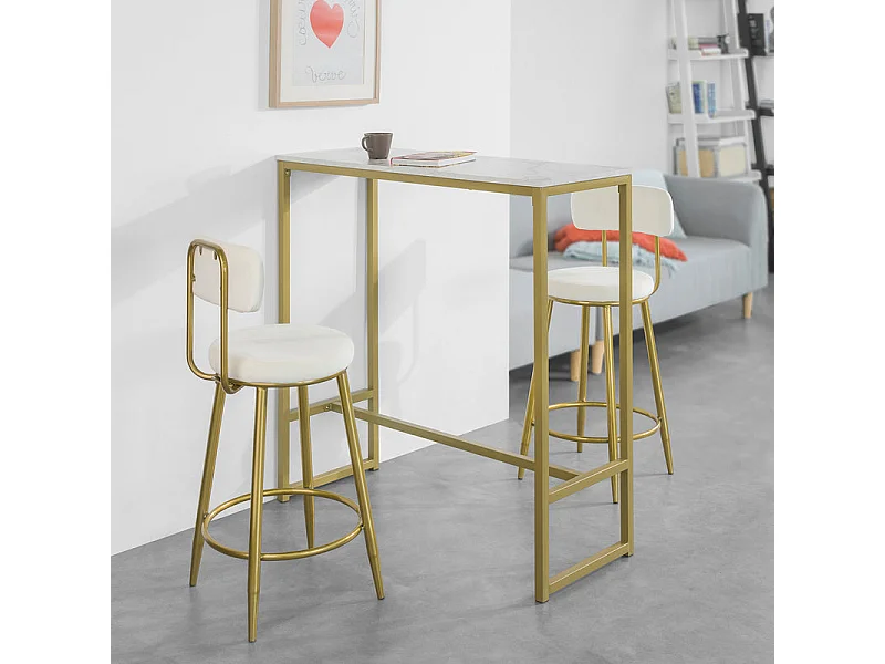 Mesa de Entrada Recibidor Mesa de Consola Dorado 100 x 106 x 40 cm FSB34-G SoBuy ES