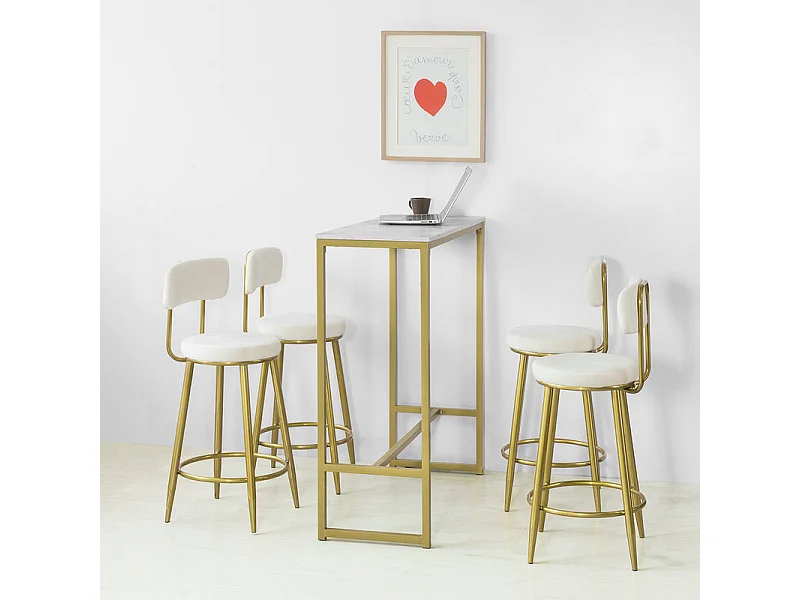 Mesa de Entrada Recibidor Mesa de Consola Dorado 100 x 106 x 40 cm FSB34-G SoBuy ES