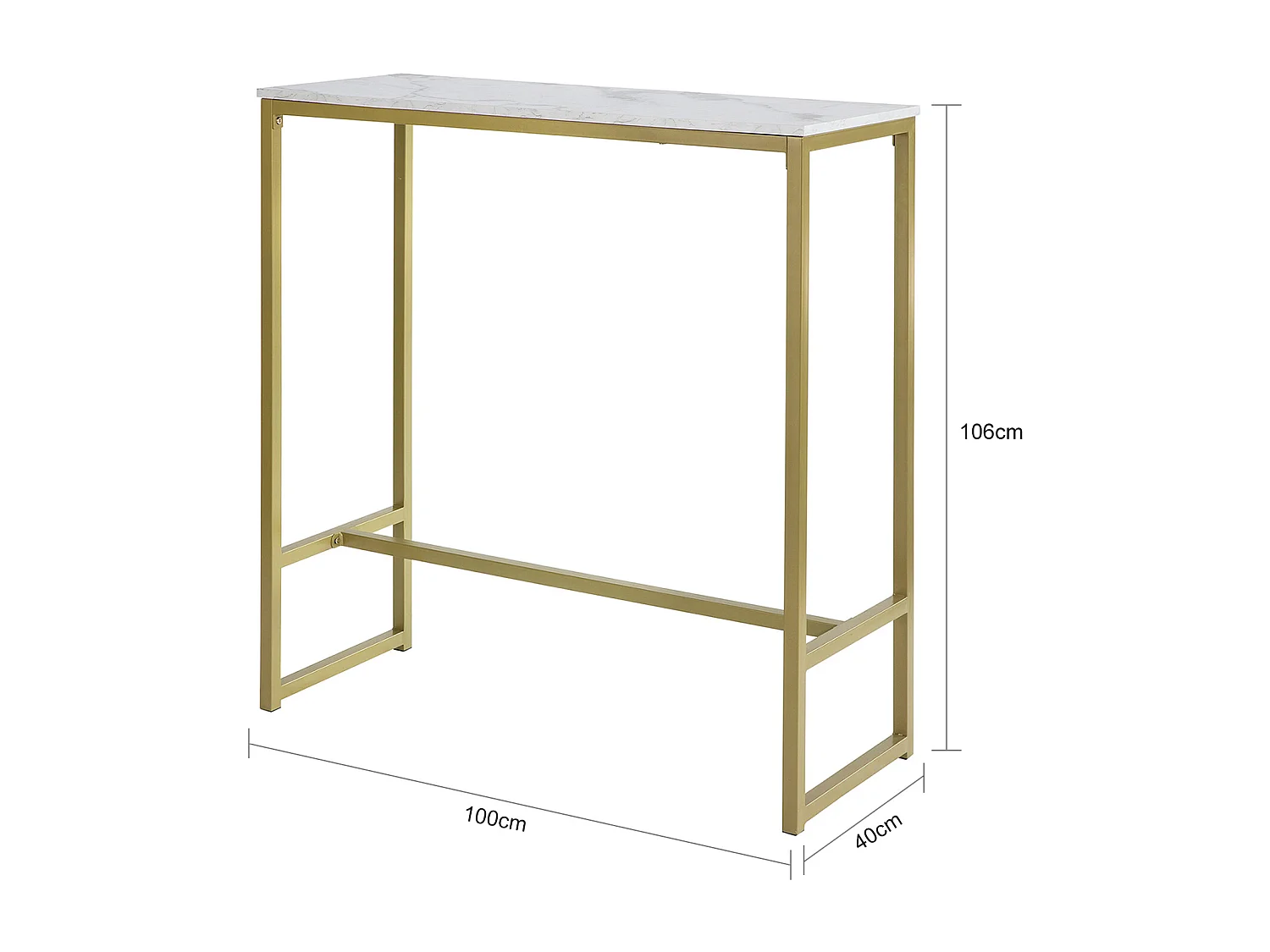 Mesa de Entrada Recibidor Mesa de Consola Dorado 100 x 106 x 40 cm FSB34-G SoBuy ES