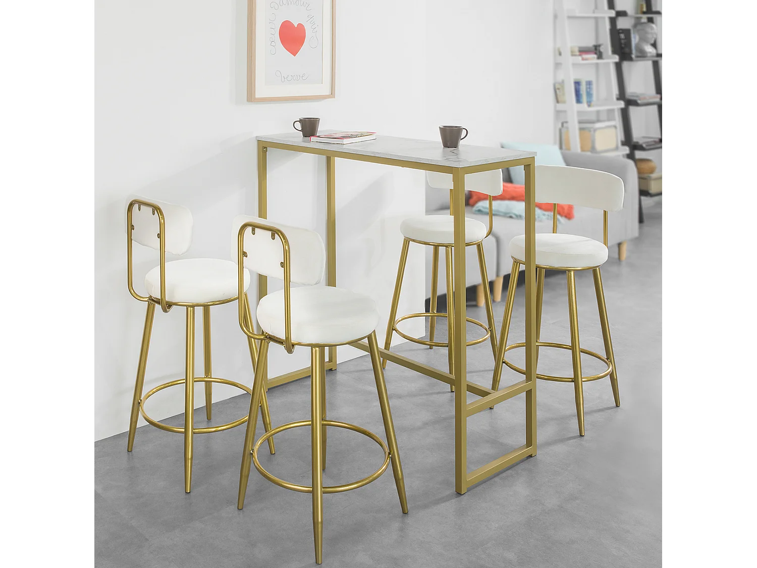 Mesa de Entrada Recibidor Mesa de Consola Dorado 100 x 106 x 40 cm FSB34-G SoBuy ES