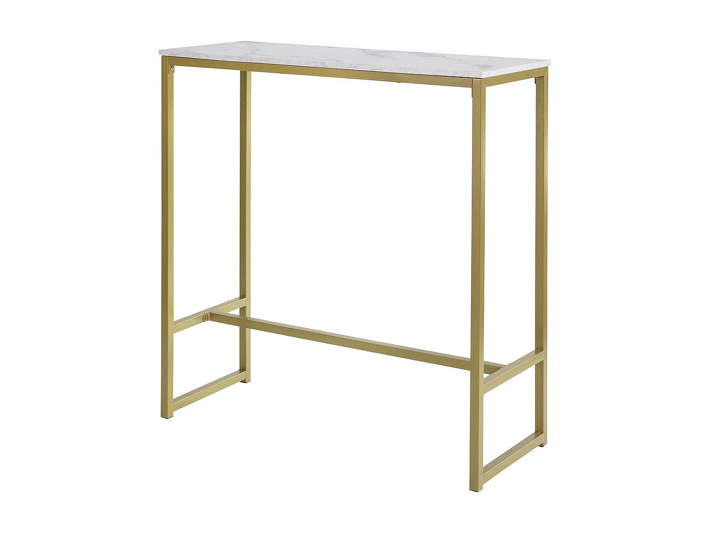SoBuy FSB34-G Bartafel met Marmeren Effect Hoge Bartafel Hoge Bar Eettafel Keuken 100x40x106 cm - Goud