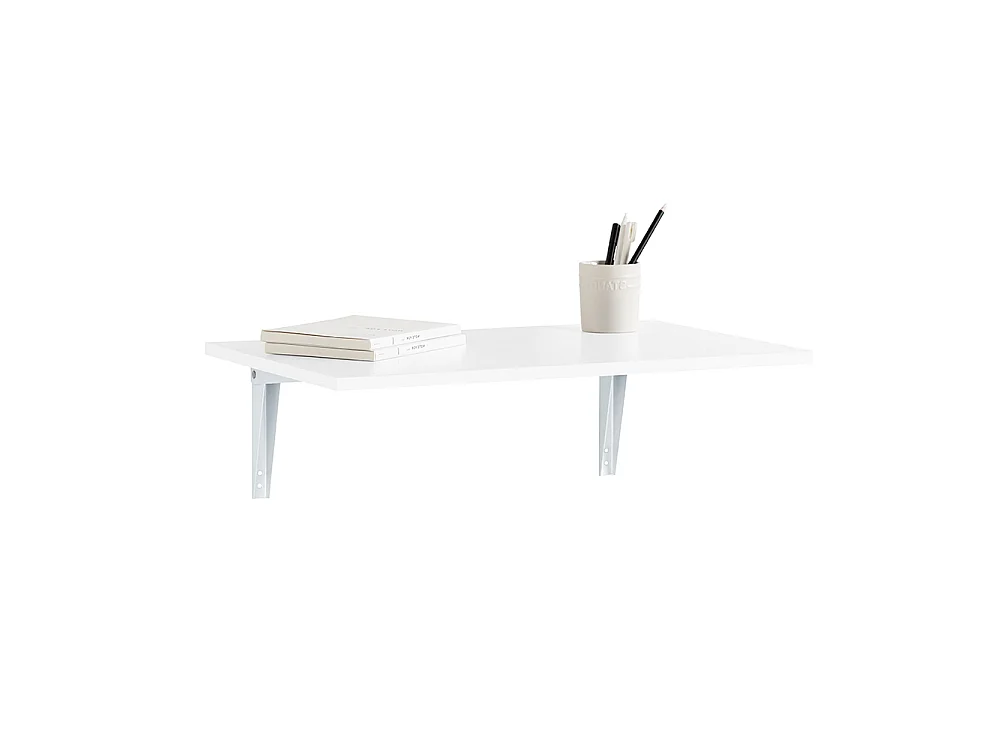 Table murale rabattable en bois Table de Cuisine Table Enfant Bureau L60×P40cm Blanc, FWT21-W