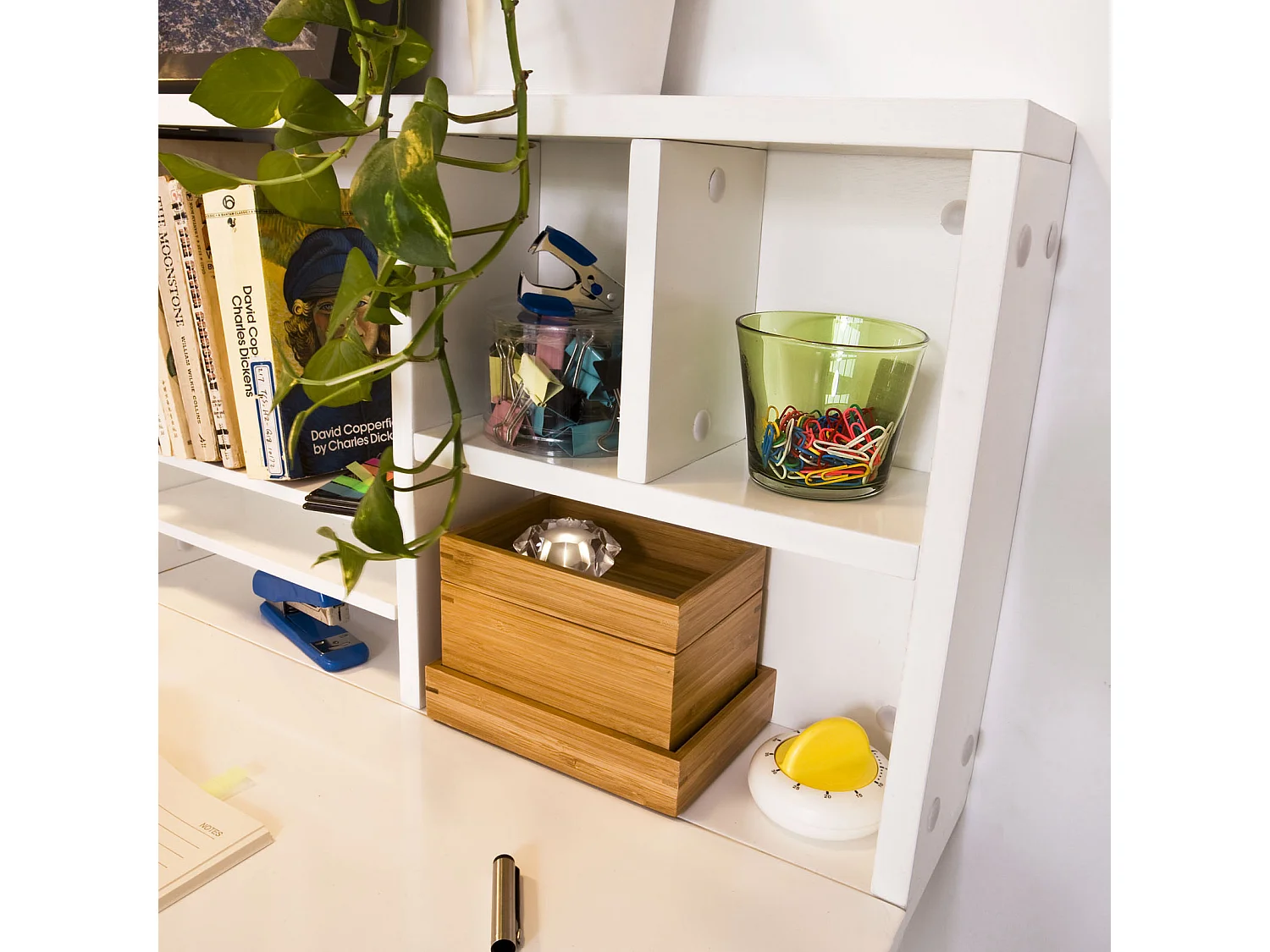 Bureau Table murale rabattable avec Armoire murale intégrée, Table cuisine pliable, FWT07-W