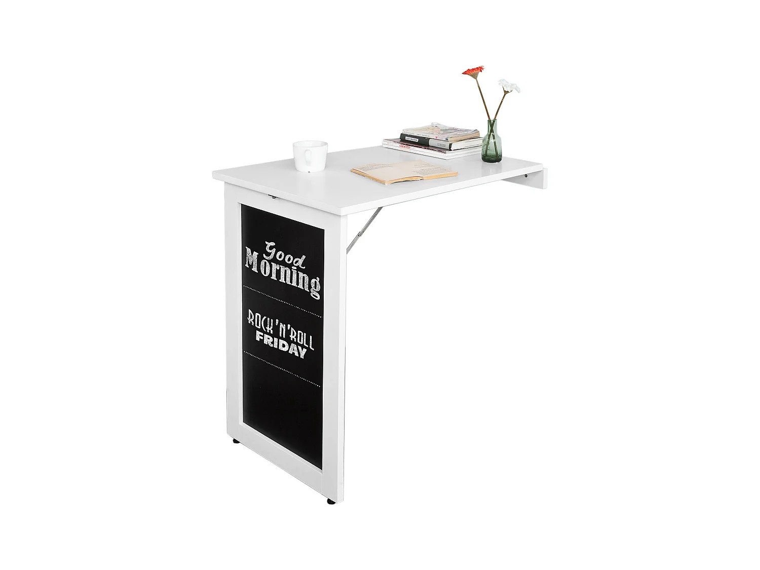 Table Pliable Murale Bureau avec Mémo Board Table Murale Pliable Bureau Rabattable, FWT20-W