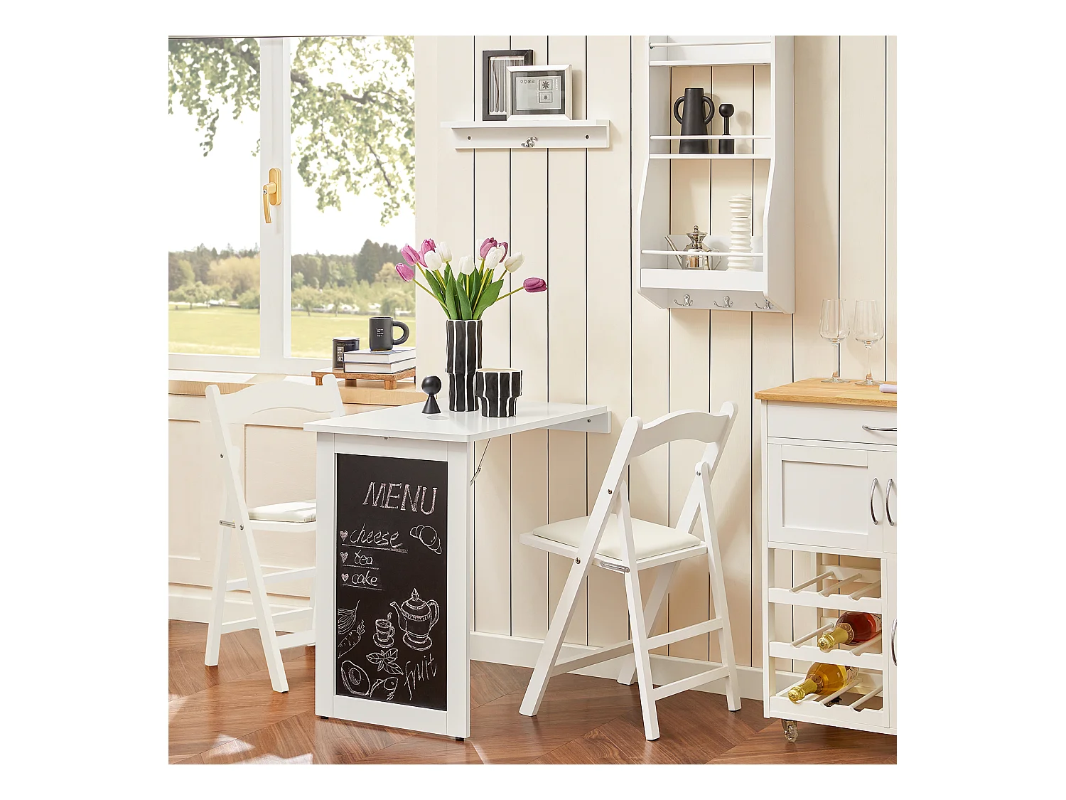 Składany stół wiszący z półkami FWT20-W