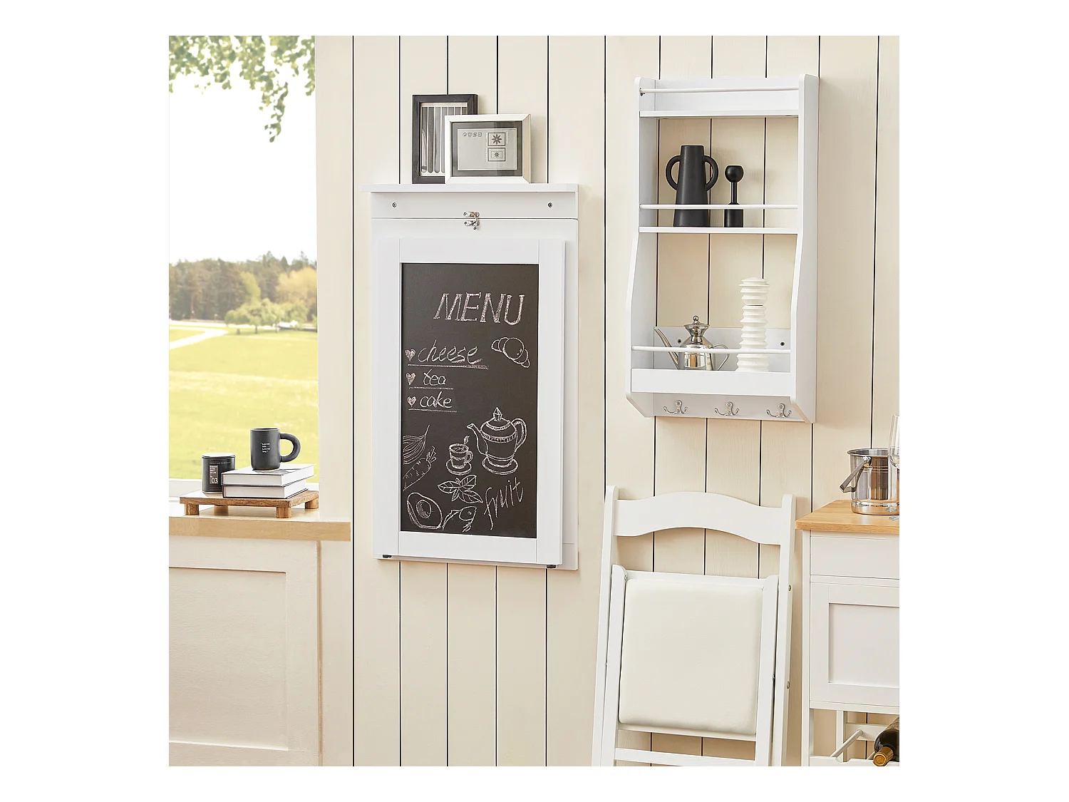 Składany stół wiszący z półkami FWT20-W