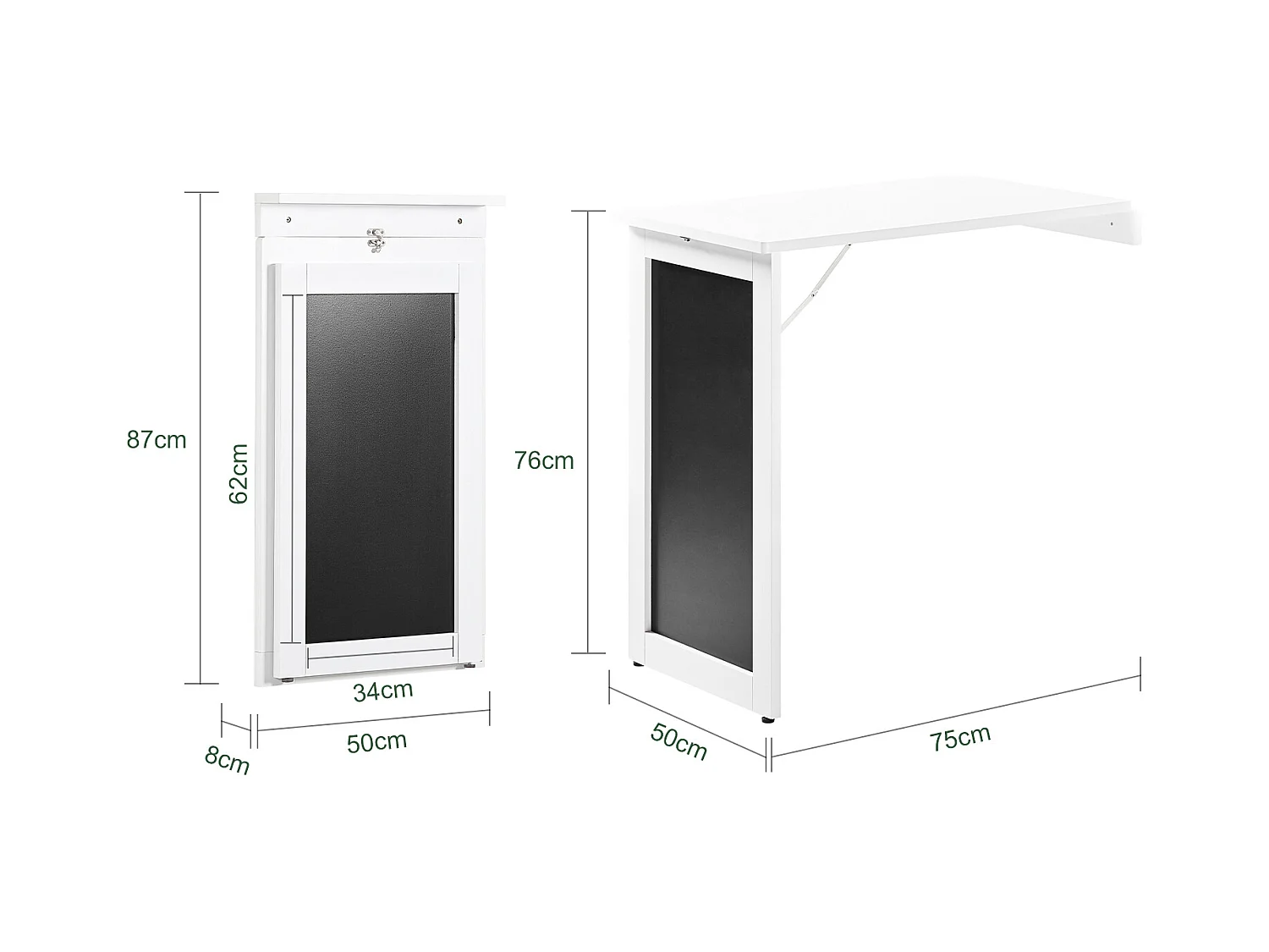 Składany stół wiszący z półkami FWT20-W