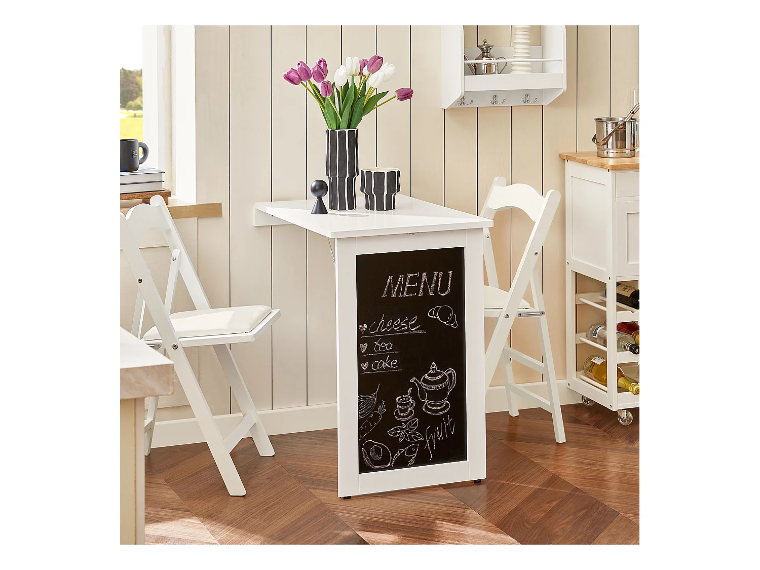 Składany stół wiszący z półkami FWT20-W