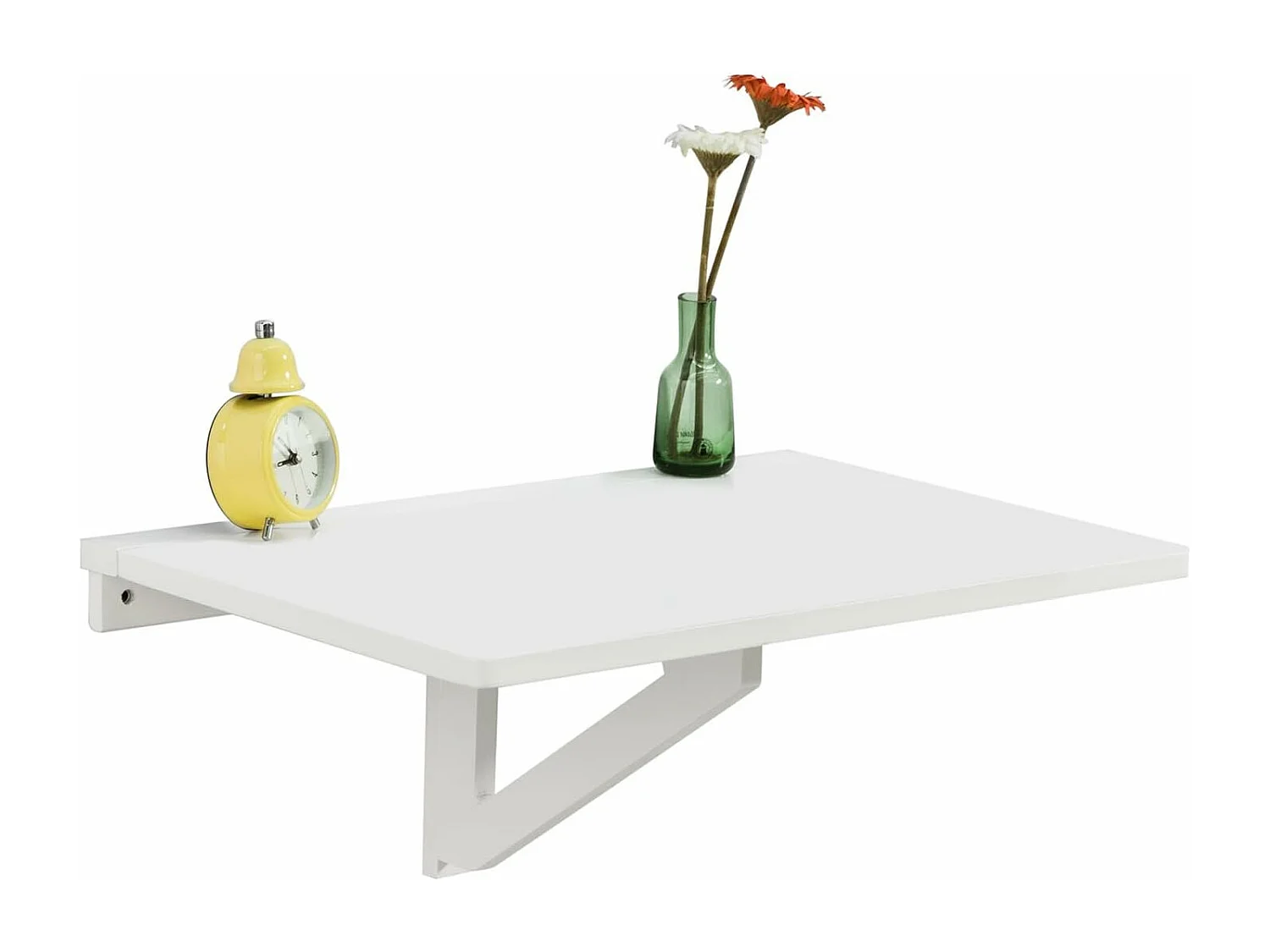 Table murale rabattable en bois, table de cuisine, table enfant, L60×P40cm -Blanc, FWT03-W
