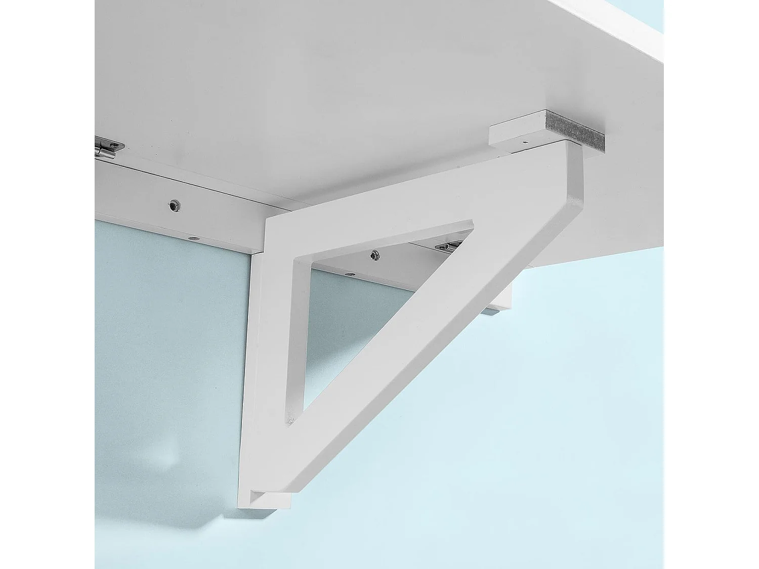 Table murale rabattable en bois, table de cuisine, table enfant, L60×P40cm -Blanc, FWT03-W